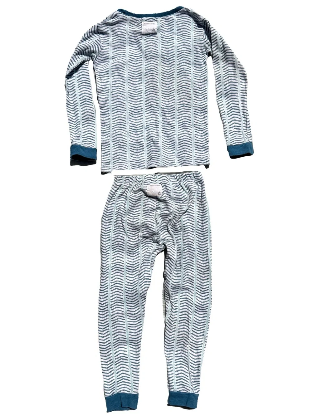 Burt’s Bees Kids Organic Cotton 2-Piece Pajama Set Chevron Gray Blue 4T Unisex
